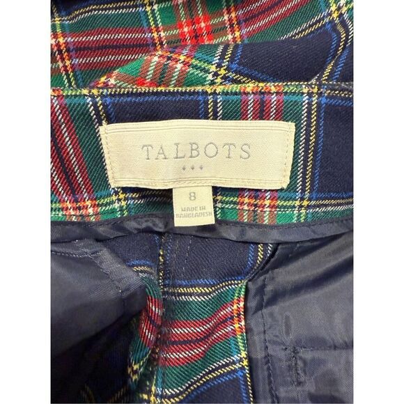 Talbots Tartan Plaid Navy/Blue/Green Pants Sz. 8 - Picture 4 of 11